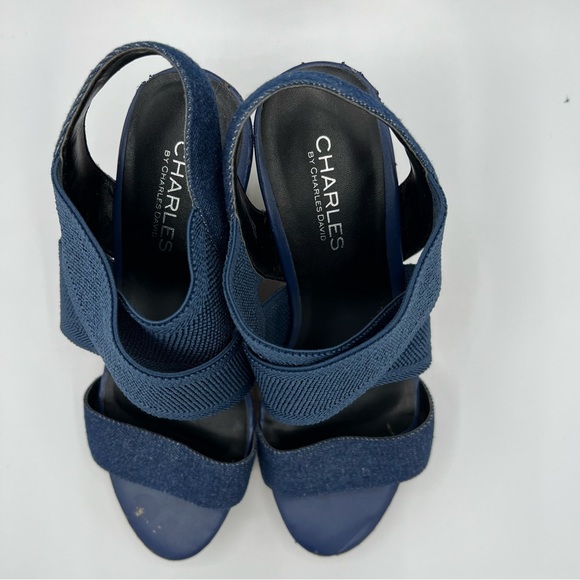 Charles David Women Blue Wedge Sandal US 8.5 - Picture 7 of 14